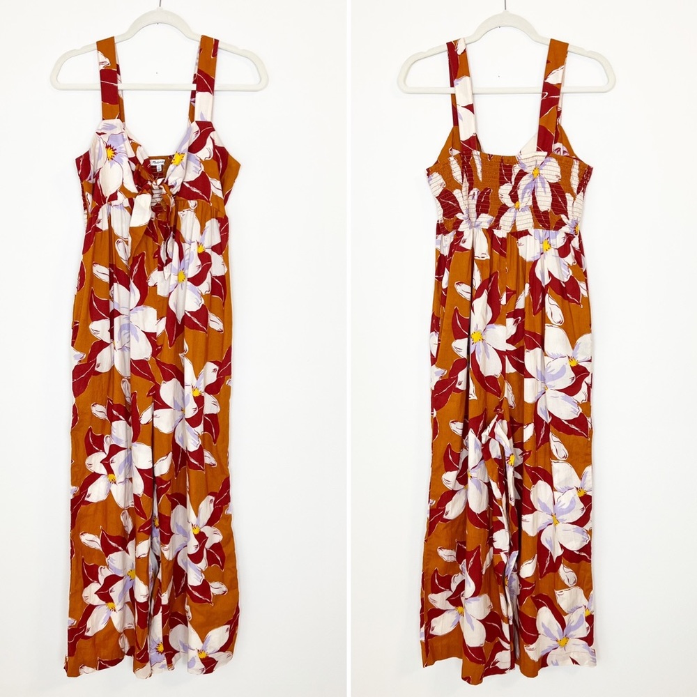 Madewell Island Magnolias Tie-Front Cover-Up Jumpsuit L - Picture 7 of 10